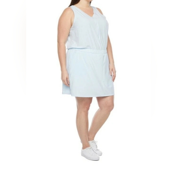Stylus Women's Other - Stylus Bike Short Sleeveless A-Line Dress Plus Size 2X Color Blue Freeze New $20